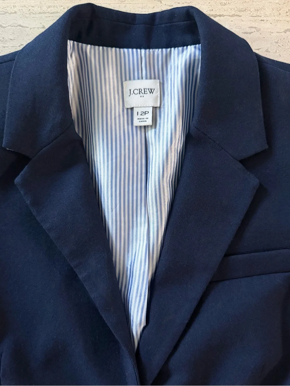 J. Crew Original Schoolboy Blazer, Navy Wool Blend | Size 12P | NWOT